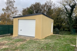 Garage en béton enduit